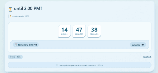 How Long Until 2 PM? Exact Countdown Timer